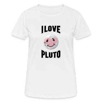 I LOVE PLUTO - Frauen T-Shirt atmungsaktiv - Weiß - Vorne - AI Model Female 172 dark (172cm)