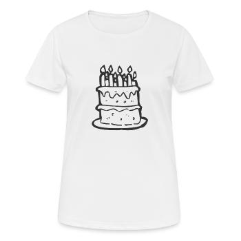Gâteau d'anniversaire - T-shirt respirant Femme - blanc - Devant - AI Model Female 172 dark (172cm)