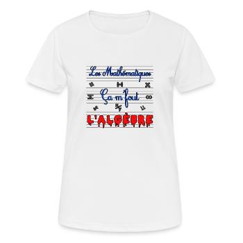 LES MATHÉMATIQUES, ÇA ME FOUT L'ALGÈBRE ! - T-shirt respirant Femme - blanc - Devant - AI Model Female 172 dark (172cm)
