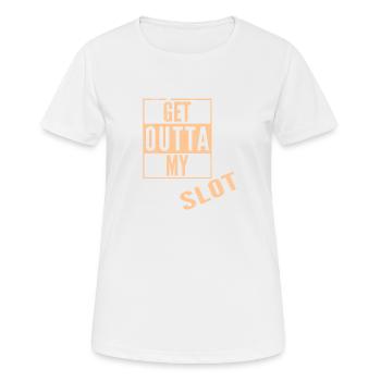 West Coast Swing Get Outta My Slot Westie Geschenk - Frauen T-Shirt atmungsaktiv - Weiß - Vorne - AI Model Female 172 dark (172cm)
