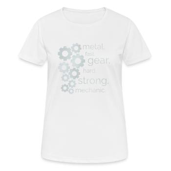 Zahnräder - Frauen T-Shirt atmungsaktiv - Weiß - Vorne - AI Model Female 172 dark (172cm)