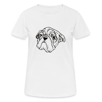 Chien doux chien - T-shirt respirant Femme - blanc - Devant - AI Model Female 172 dark (172cm)