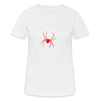 Spinne im Netz - Frauen T-Shirt atmungsaktiv - Weiß - Vorne - AI Model Female 172 dark (172cm)