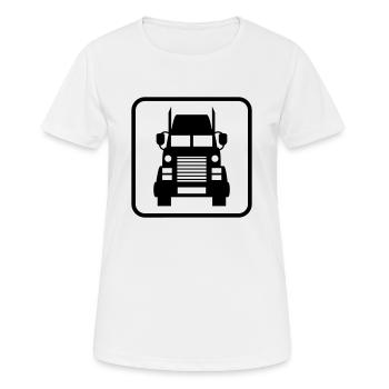 truck sign truck truck truck driver driving car - Women's Breathable T-Shirt - white - Front - AI Model Female 172 dark (172cm)