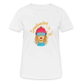 Snowboarding is fun Frauen T-Shirt Sexy Ski Fahren - Frauen T-Shirt atmungsaktiv - Weiß - Vorne - AI Model Female 172 dark (172cm)