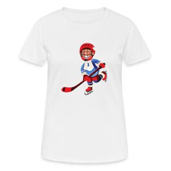 Ice Hockey Field Hockey Puck Gift Winter Sports Ice - Women's Breathable T-Shirt - white - Front - AI Model Female 172 dark (172cm)