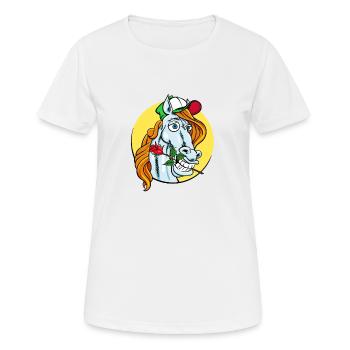 Pferd Gaul Reiten Reiter Reitsport Liebeserklärung - Frauen T-Shirt atmungsaktiv - Weiß - Vorne - AI Model Female 172 dark (172cm)