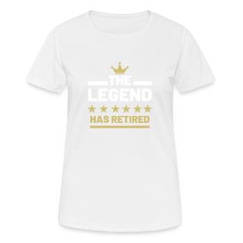 The Legend has retired pension Départ à la retraite - T-shirt respirant Femme - blanc - Devant - AI Model Female 172 dark (172cm)