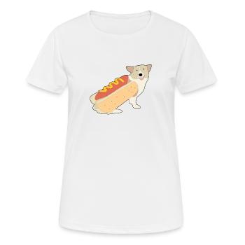 Hot dog - T-shirt respirant Femme - blanc - Devant - AI Model Female 172 dark (172cm)