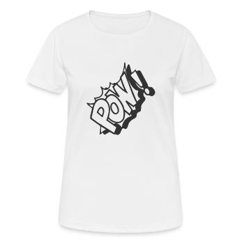 Comic Pow - Frauen T-Shirt atmungsaktiv - Weiß - Vorne - AI Model Female 172 dark (172cm)