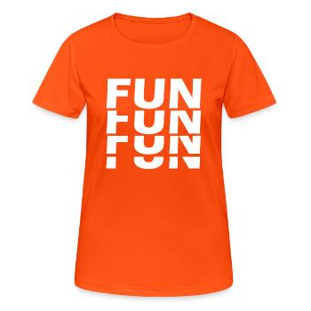 Fun Fun Fun Fun - T-shirt respirant Femme - orange néon - Devant - AI Model Female 172 dark (172cm)