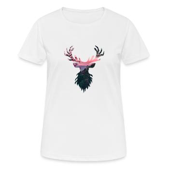 Cerf de cerf - T-shirt respirant Femme - blanc - Devant - AI Model Female 172 dark (172cm)