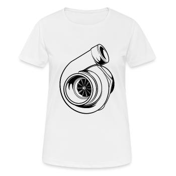Cadeau de réglage de la pression de suralimentation du turbocompresseur turbo - T-shirt respirant Femme - blanc - Devant - AI Model Female 172 dark (172cm)