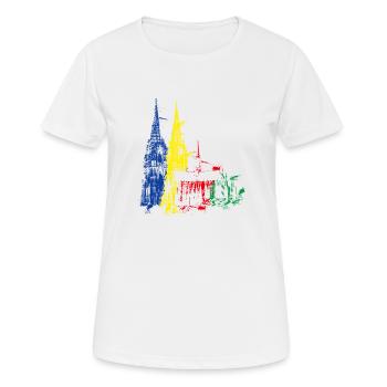 Dom de Cologne, explosion de couleur - T-shirt respirant Femme - blanc - Devant - AI Model Female 172 dark (172cm)
