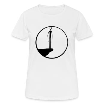 rund klippe mond kreis nacht schwarzer alien mann - Frauen T-Shirt atmungsaktiv - Weiß - Vorne - AI Model Female 172 dark (172cm)