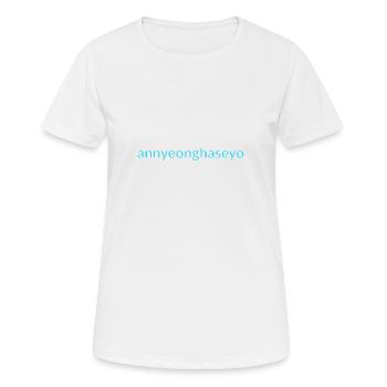 hallo Koreanisch - Frauen T-Shirt atmungsaktiv - Weiß - Vorne - AI Model Female 172 dark (172cm)