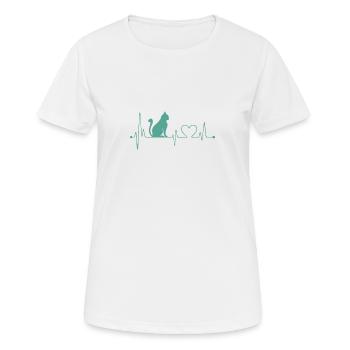 Chemise de chat • Chat de battement de coeur • Cadeau - T-shirt respirant Femme - blanc - Devant - AI Model Female 172 dark (172cm)