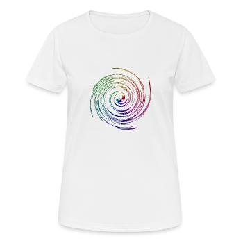 Rainbow whirl oder Regenbogen wirbel - Frauen T-Shirt atmungsaktiv - Weiß - Vorne - AI Model Female 172 dark (172cm)