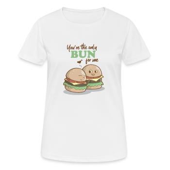 Doux cadeau Saint Valentin Burger drôle - T-shirt respirant Femme - blanc - Devant - AI Model Female 172 dark (172cm)