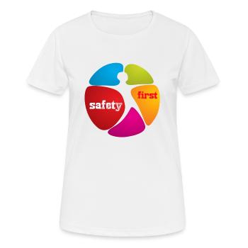 SAFETY FIRST * SÉCURITÉ - T-shirt respirant Femme - blanc - Devant - AI Model Female 172 dark (172cm)