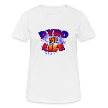 Pyro for life firework Feux d’artifice - T-shirt respirant Femme - blanc - Devant - AI Model Female 172 dark (172cm)