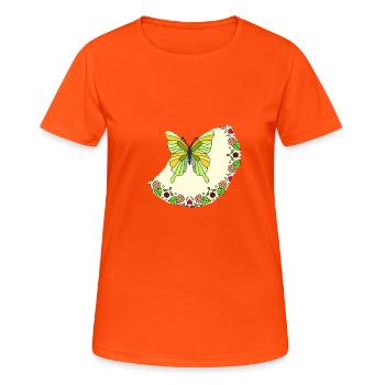 Butterfly flowers - Women's Breathable T-Shirt - neon orange - Front - AI Model Female 172 dark (172cm)