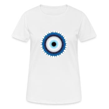 NAZAR BONCUK - BLUE EYE Points de symbole de protection - T-shirt respirant Femme - blanc - Devant - AI Model Female 172 dark (172cm)