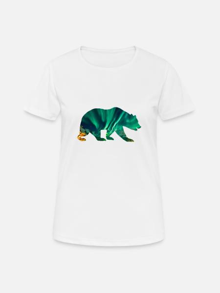 Polar Bear Northern Lights - Women's Breathable T-Shirt - white