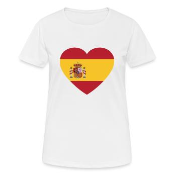 Espagne coeur drapeau drapeau Madrid coeur cadeau - T-shirt respirant Femme - blanc - Devant - AI Model Female 172 dark (172cm)