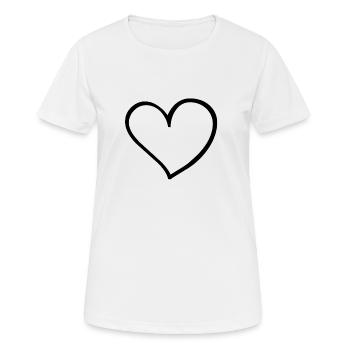 cœur - T-shirt respirant Femme - blanc - Devant - AI Model Female 172 dark (172cm)