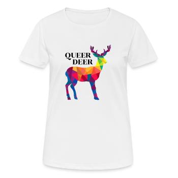 QUEER DERR - T-shirt respirant Femme - blanc - Devant - AI Model Female 172 dark (172cm)