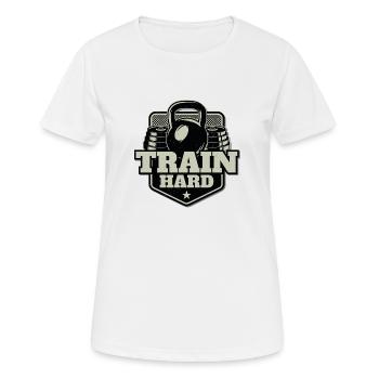 Train dur - T-shirt respirant Femme - blanc - Devant - AI Model Female 172 dark (172cm)