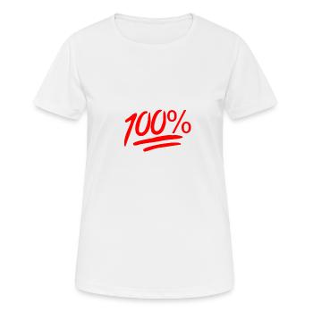 100 pour cent - T-shirt respirant Femme - blanc - Devant - AI Model Female 172 dark (172cm)