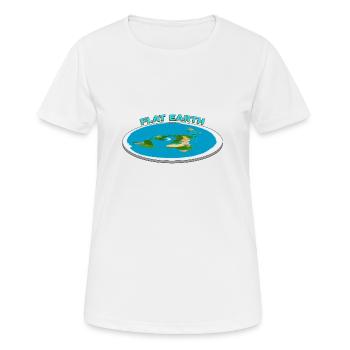 Flat Earth # 1 - Women's Breathable T-Shirt - white - Front - AI Model Female 172 dark (172cm)