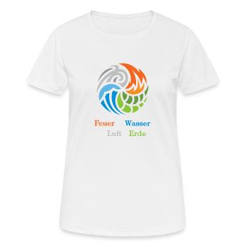 The 4 elements. Fire, water, air and earth - Women's Breathable T-Shirt - white - Front - AI Model Female 172 dark (172cm)