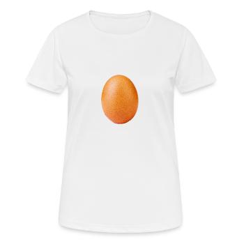 Ei - Frauen T-Shirt atmungsaktiv - Weiß - Vorne - AI Model Female 172 dark (172cm)