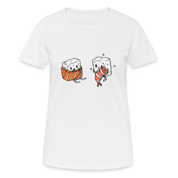 Sushi d'hiver - T-shirt respirant Femme - blanc - Devant - AI Model Female 172 dark (172cm)