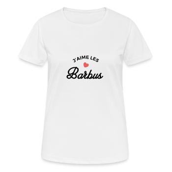 J'aime les barbus - T-shirt respirant Femme - blanc - Devant - AI Model Female 172 dark (172cm)