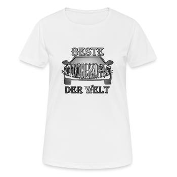 Meilleure femme d’achat d’automobiles au monde - T-shirt respirant Femme - blanc - Devant - AI Model Female 172 dark (172cm)