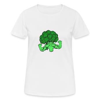 Vegan broccoli power - Women's Breathable T-Shirt - white - Front - AI Model Female 172 dark (172cm)