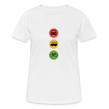 Feu de circulation vélo Environnement durable Idée cadeau Vert - T-shirt respirant Femme - blanc - Devant - AI Model Female 172 dark (172cm)