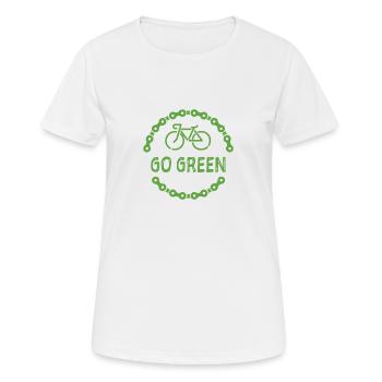 Bike Go Green durable environnement idée de cadeau - T-shirt respirant Femme - blanc - Devant - AI Model Female 172 dark (172cm)