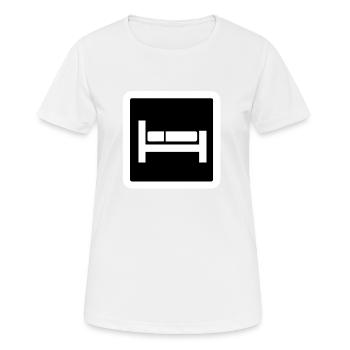 Bett Schild - Frauen T-Shirt atmungsaktiv - Weiß - Vorne - AI Model Female 172 dark (172cm)