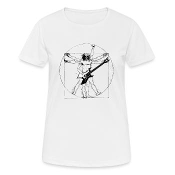 Da Vinci Heavy Metal Elektrogitarre - Frauen T-Shirt atmungsaktiv - Weiß - Vorne - AI Model Female 172 dark (172cm)