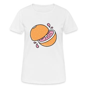 Orange - Frauen T-Shirt atmungsaktiv - Weiß - Vorne - AI Model Female 172 dark (172cm)