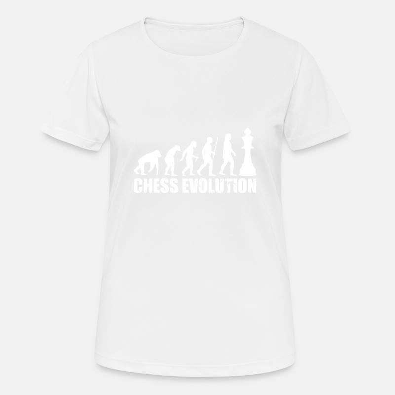 CHESS EVOLUTION - Frauen T-Shirt atmungsaktiv - Weiß