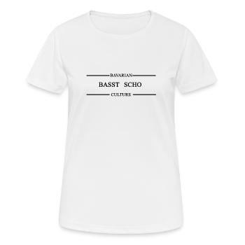 Basst scho, style de culture bavaroise - T-shirt respirant Femme - blanc - Devant - AI Model Female 172 dark (172cm)