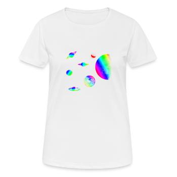 Planeten - Frauen T-Shirt atmungsaktiv - Weiß - Vorne - AI Model Female 172 dark (172cm)