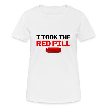 I TOOK THE RED PILL! - Women's Breathable T-Shirt - white - Front - AI Model Female 172 dark (172cm)