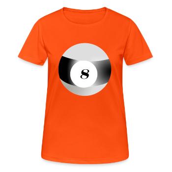 Billiard Ball 8 Black Eighth - Women's Breathable T-Shirt - neon orange - Front - AI Model Female 172 dark (172cm)